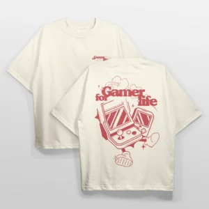 Camiseta Oversize Gamer For Life Roja